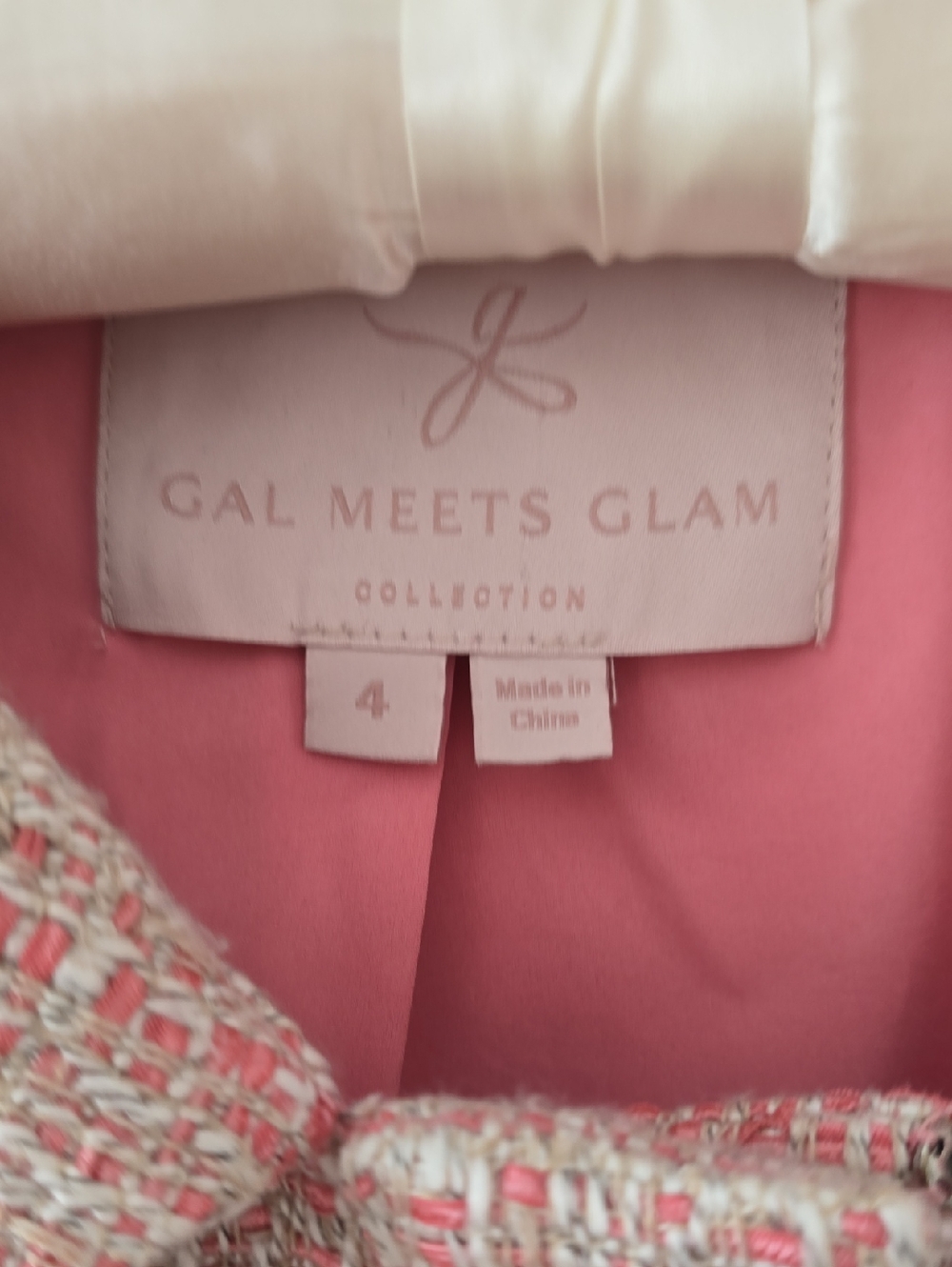Gal Meets Glam Pink Tweed Jacket - Size 4